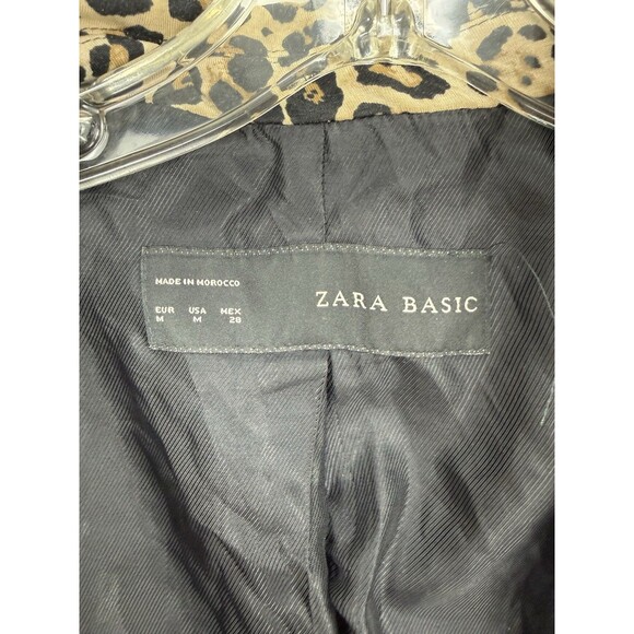 Zara Basics Jacket Size M Leopard Print Stretch Fitted Jersey Viscose - Picture 11 of 16